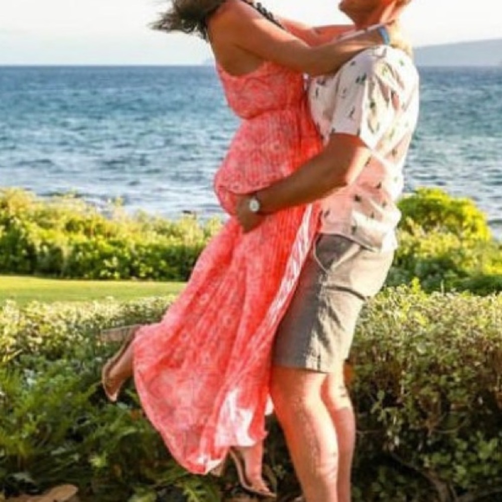 Victoria’s Secret pink pleated maxi dress